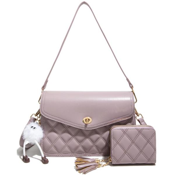 2IN1 QUILTED CROSSBODY W WALLET SET