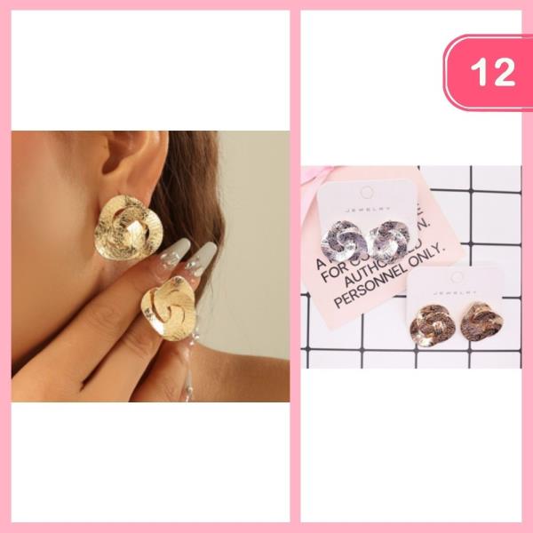 LAYERED METAL POST EARRING (12 UNITS)