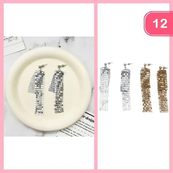 METAL MESH DANGLE EARRING (12 UNITS)