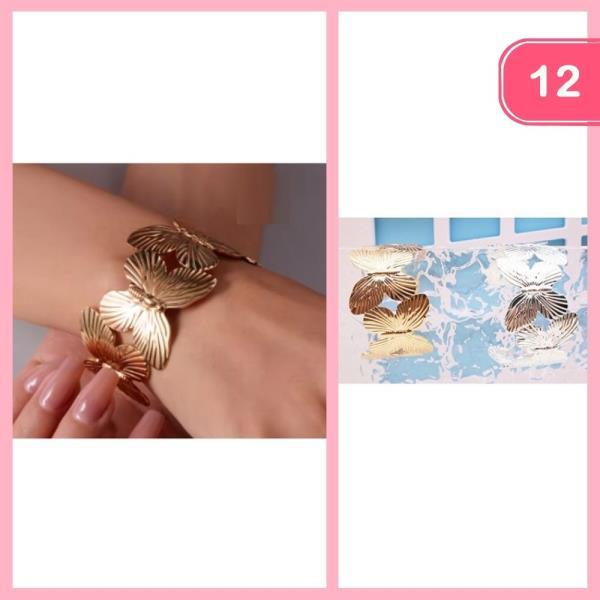 METAL BUTTERFLY BRACELET (12 UNITS)