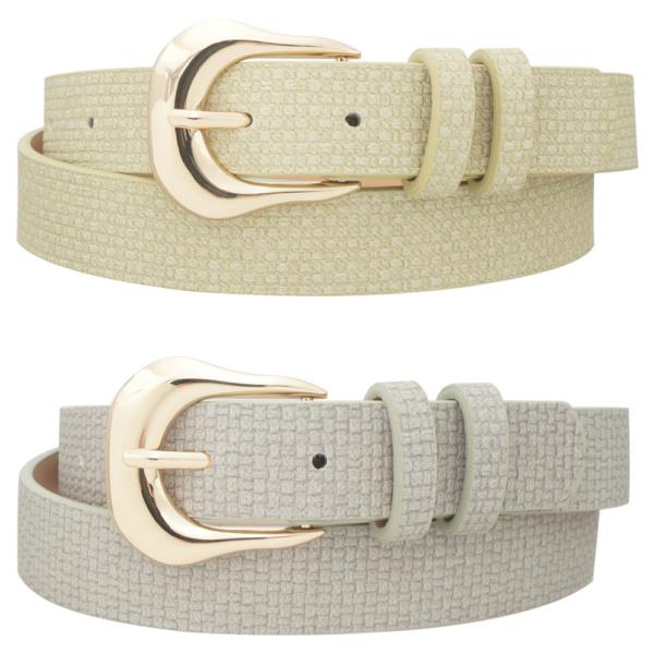 BASKET WEAVE & DOUBLE SELF LOOP DUO BELT