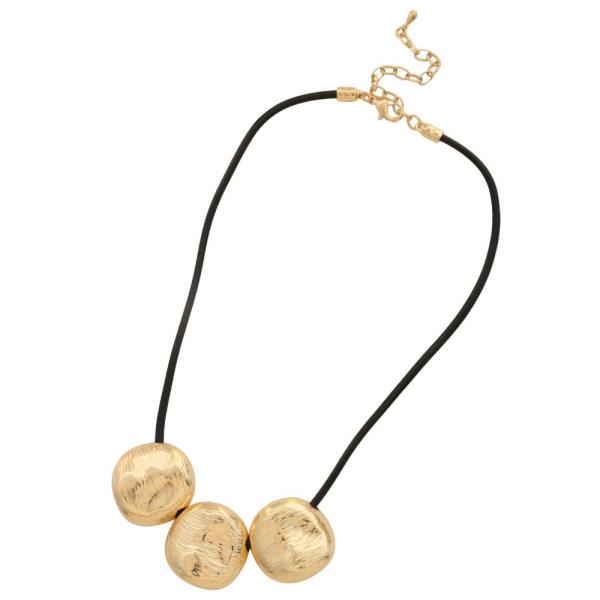 TEXTURED ROUND BEAD LINK NECKLACE