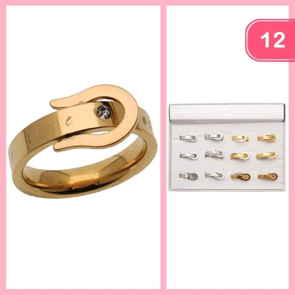 STAINLESS STEEL BELT STYLE RING (12 UNITS)