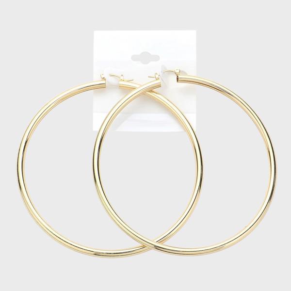 90MM BRASS PINCATCH HOOP EARRING