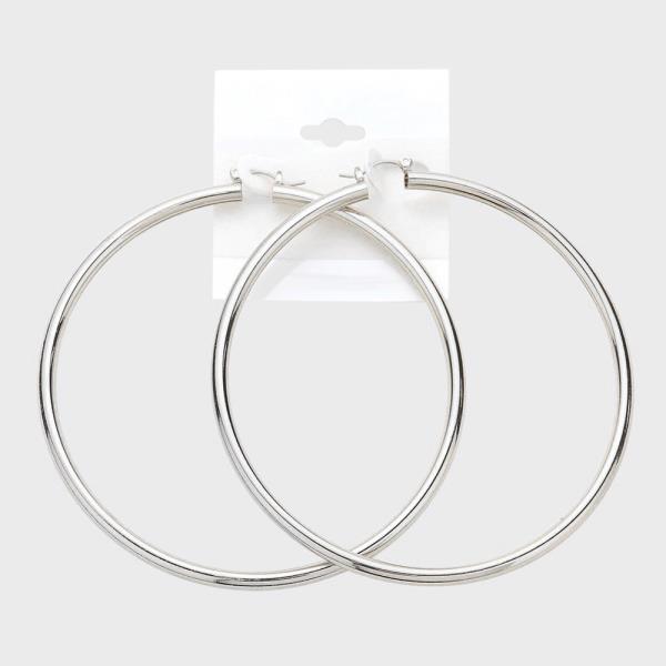 90MM BRASS PINCATCH HOOP EARRING