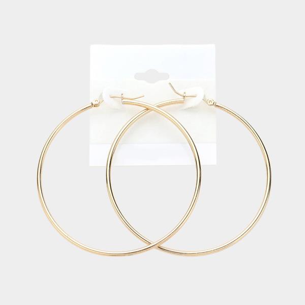 60MM BRASS PINCATCH HOOP EARRING
