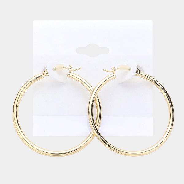 BRASS PINCATCH HOOP EARRING