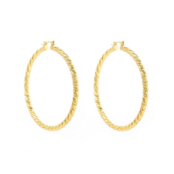 TEXTURED ALUMINUM HOOP EARRING