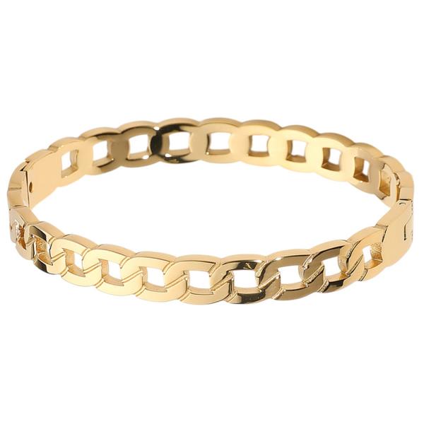 LINK HINGED STAINLESS STEEL BANGLE BRACELET