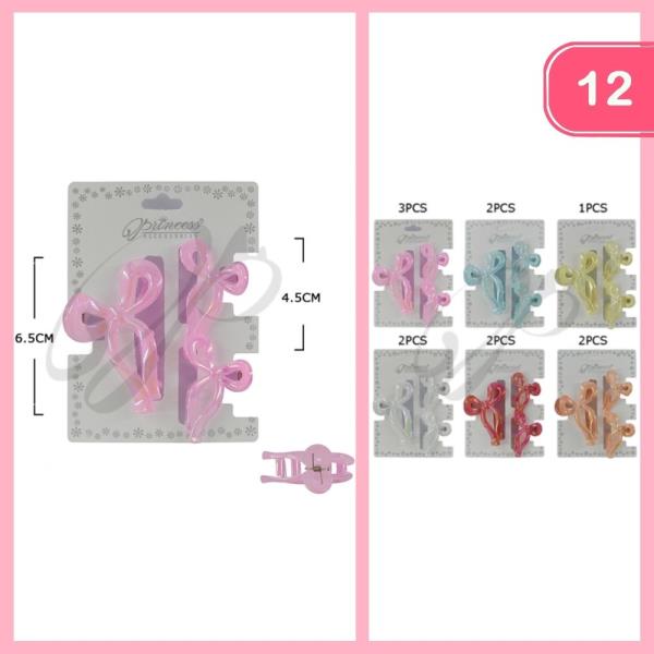 BOW HAIR CLAW CLIP (12 UNITS)