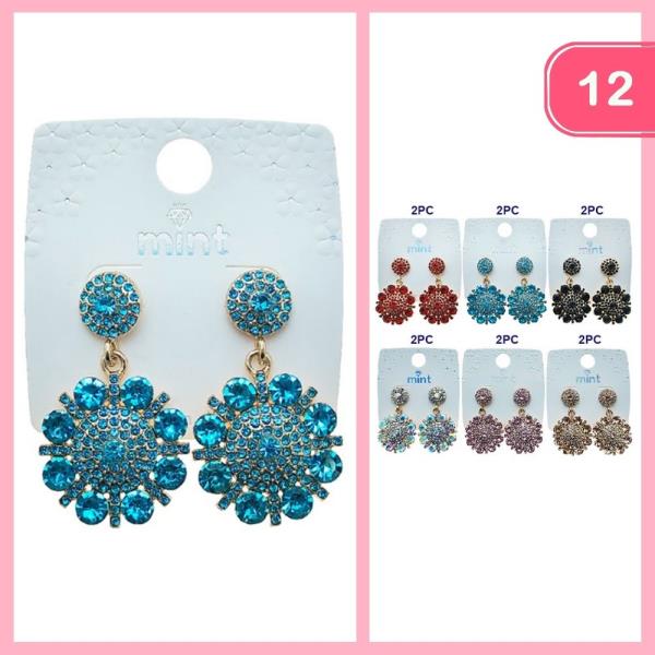 RHINESTONE DANGLE EARRING (12 UNITS)