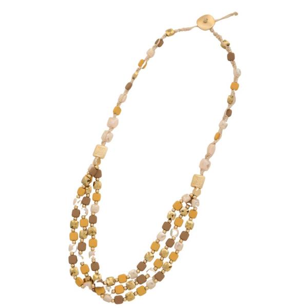 CUBE BEAD LAYERED NECKLACE