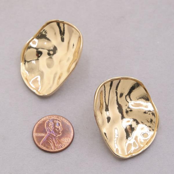 HAMMERED METAL ROUND EARRING