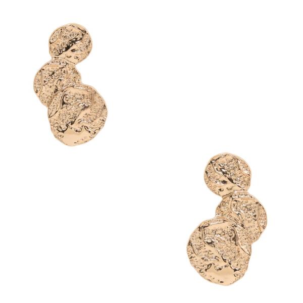 HAMMERED METAL ROUND LINK EARRING