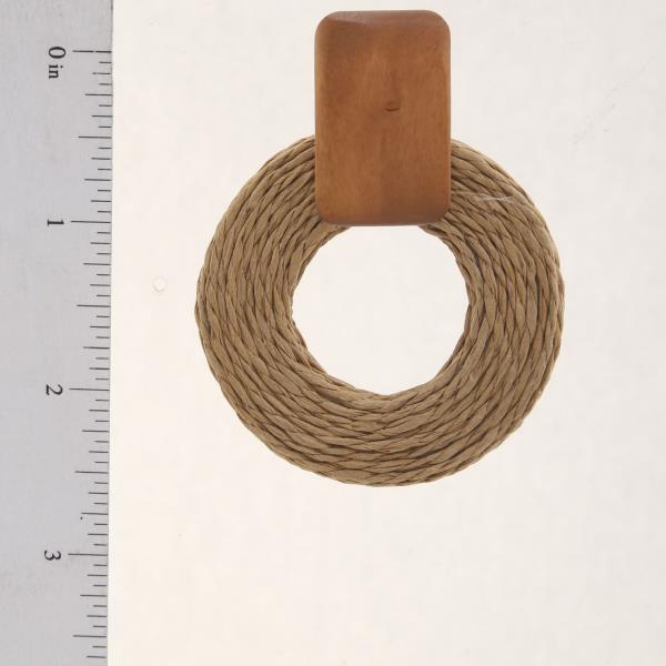 TWINE WOODEN RECTANGLE EARRING