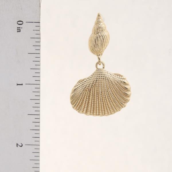 SEASHELL LINK METAL DANGLE EARRING