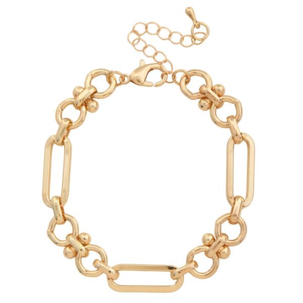 OVAL CIRCLE LINK METAL BRACELET