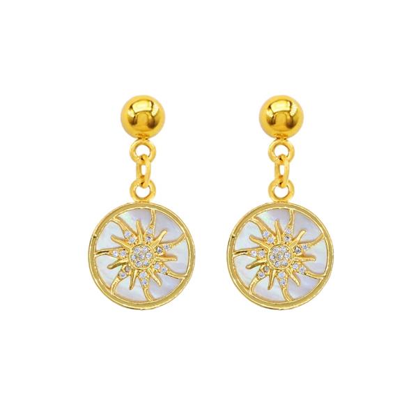 SUN IN CIRCLE STAINLESS STEEL POST EARRING