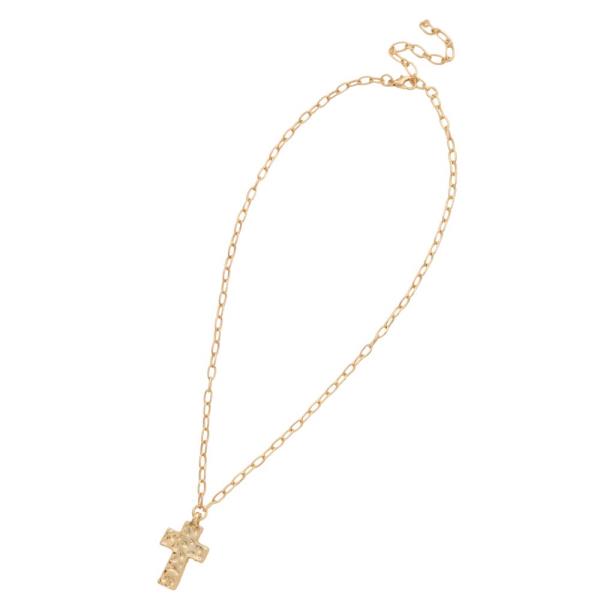 CROSS CHARM METAL NECKLACE