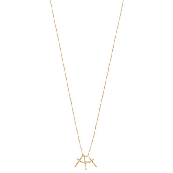 TRIPLE CROSS CHARM METAL NECKLACE