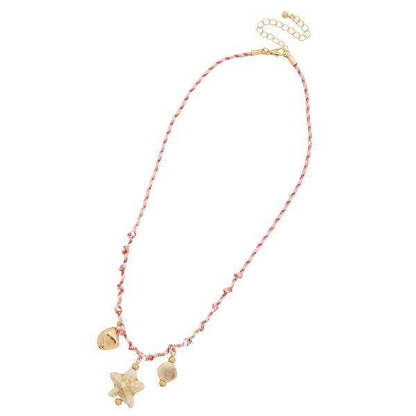 STAR CHARM BRAIDED LINK NECKLACE