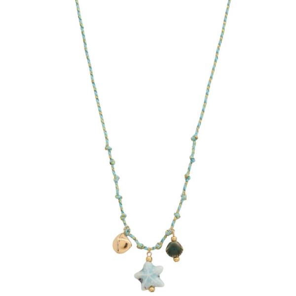 STAR CHARM BRAIDED LINK NECKLACE