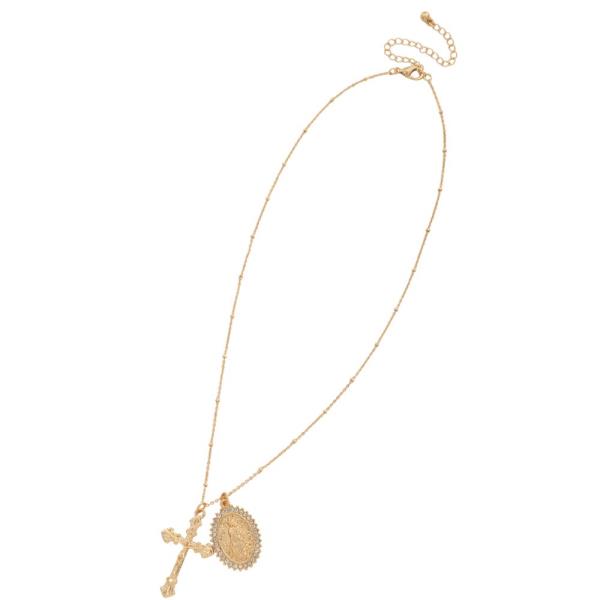 CROSS RELIGIOUS CHARM METAL NECKLACE