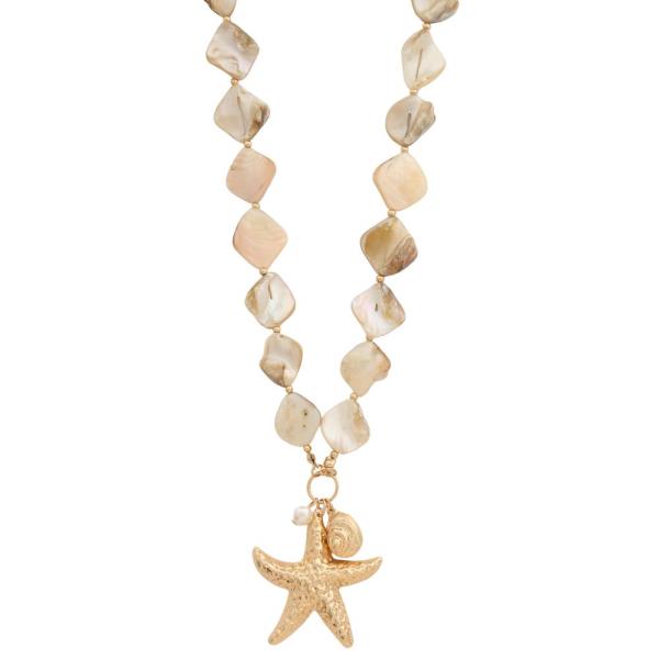 STARFISH PENDANT BEADED NECKLACE
