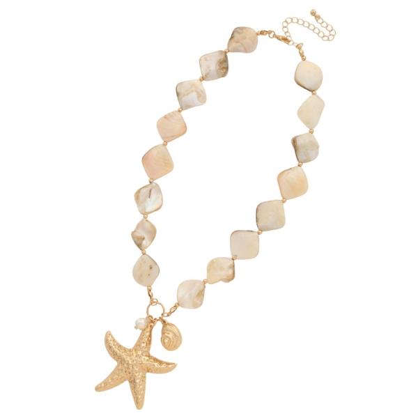 STARFISH PENDANT BEADED NECKLACE