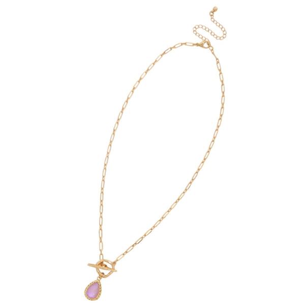 TEARDROP TOGGLE CLASP METAL NECKLACE