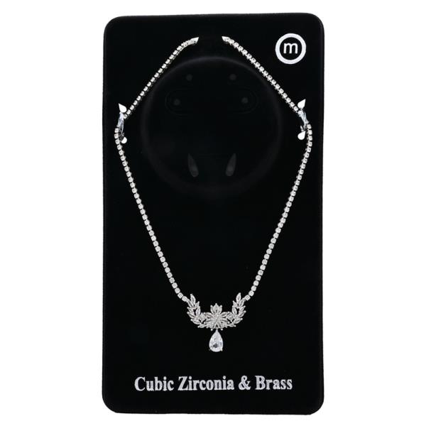 ROUND CZ TEARDROP NECKLACE