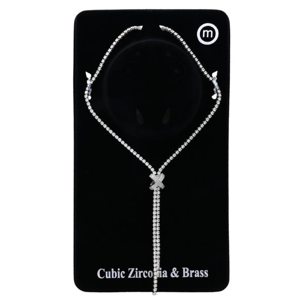 ROUND CZ DROP NECKLACE