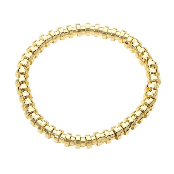 BOX LINK CHAIN STAINLESS STEEL BALL STRETCH BRACELET