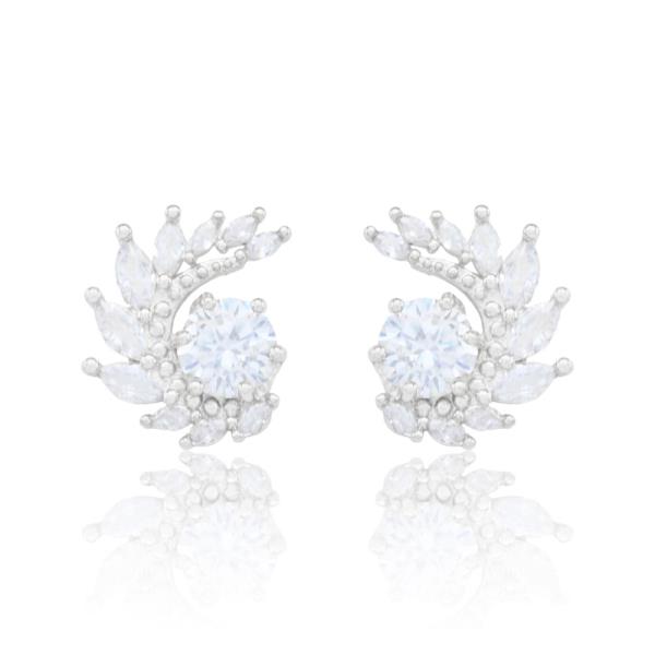 LEAF CZ STUD EARRING
