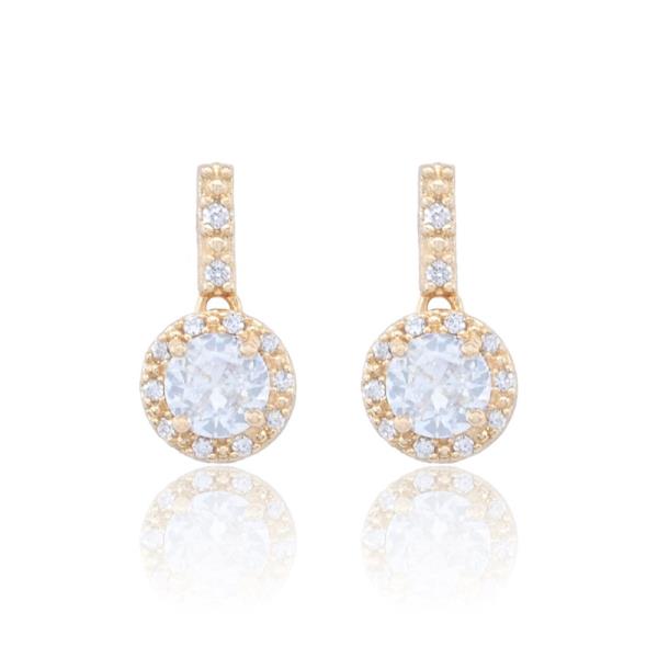 DANGLE ROUND CZ EARRING