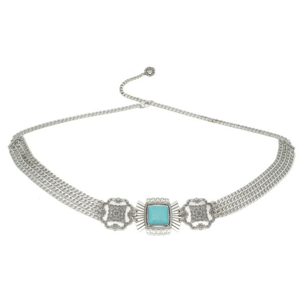 HEIRLOOM FILIGREE CONCHO W/ SIDE CHAIN CHAIN BELT