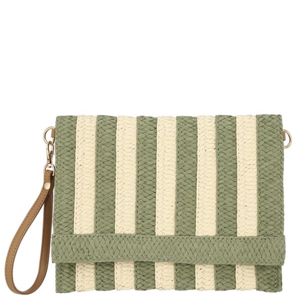 STRIPE STRAW CLUTCH BAG