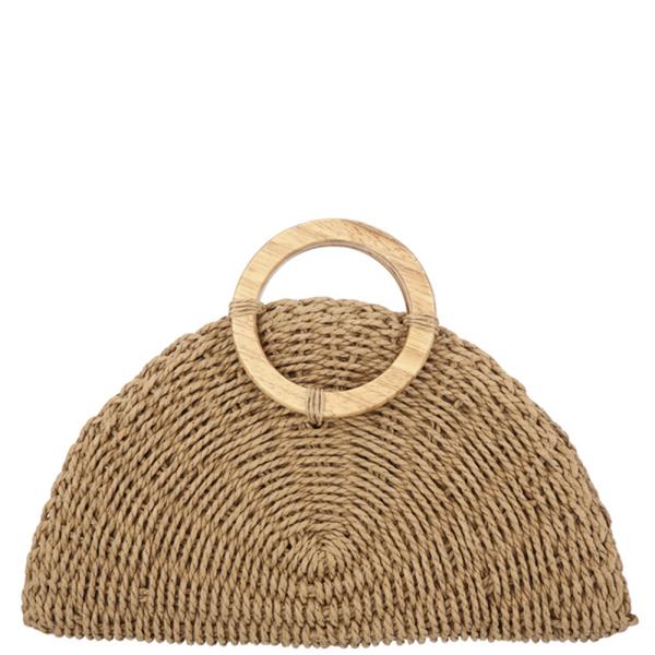 ROUND STRAW CLUTCH BAG