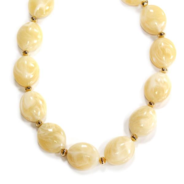 OVAL RESIN BEAD BALL ACCENT NECKLACE