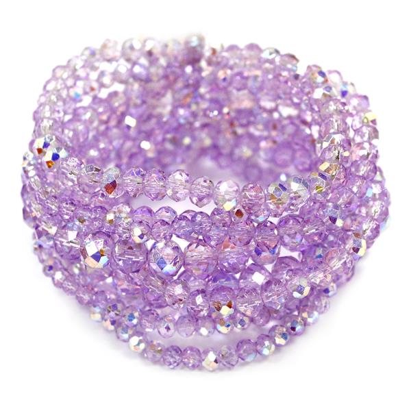 CRYSTAL BEAD MULTI ROW STRETCH BRACELET SET