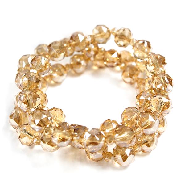 FACETED GLASS BEAD MULTI STRAND STRETCH BRACELET SET