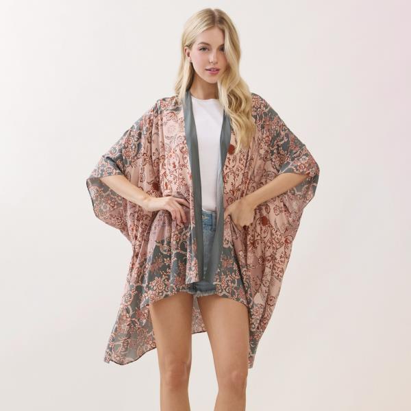 BOHEMIAN FLORAL PAISLEY PRINT KIMONO