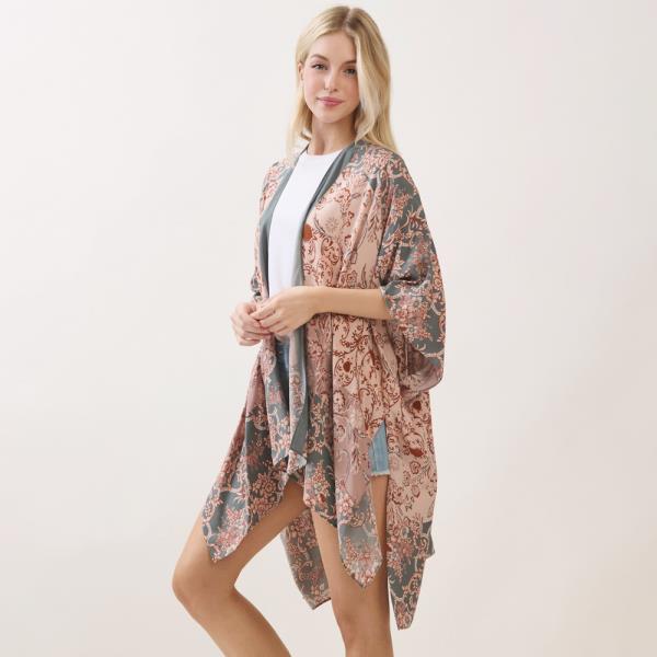 BOHEMIAN FLORAL PAISLEY PRINT KIMONO