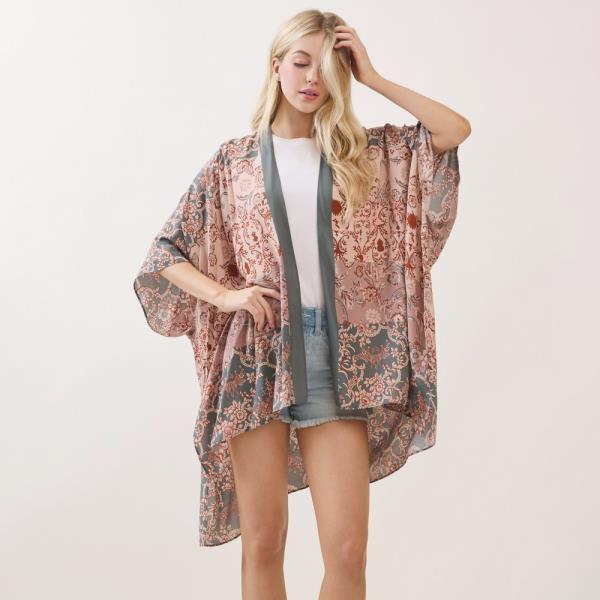 BOHEMIAN FLORAL PAISLEY PRINT KIMONO