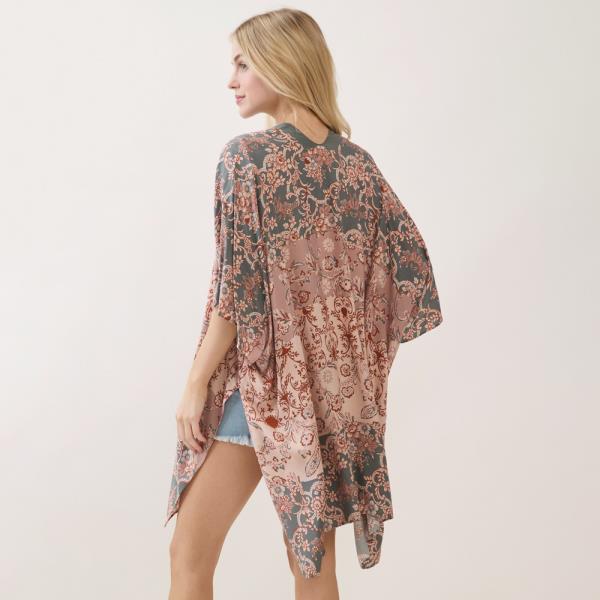 BOHEMIAN FLORAL PAISLEY PRINT KIMONO