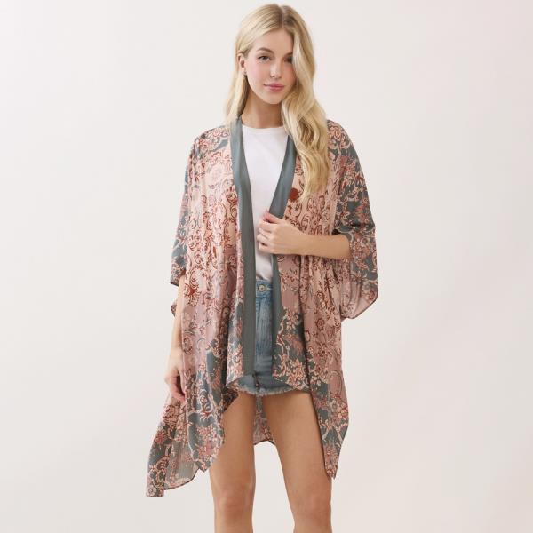 BOHEMIAN FLORAL PAISLEY PRINT KIMONO