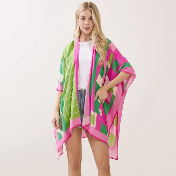 GEOMETRIC PRINT KIMONO