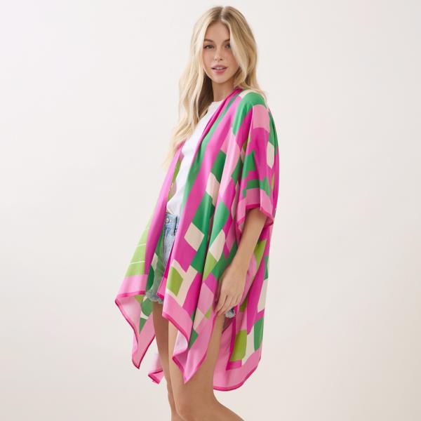 GEOMETRIC PRINT KIMONO