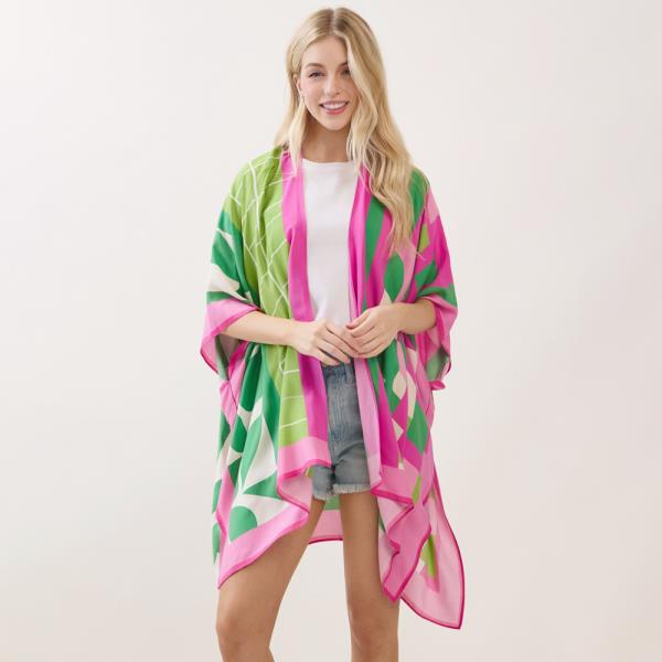 GEOMETRIC PRINT KIMONO