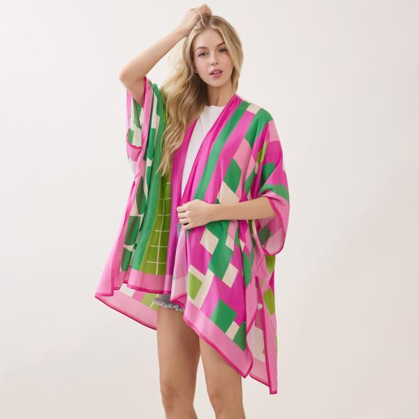 GEOMETRIC PRINT KIMONO